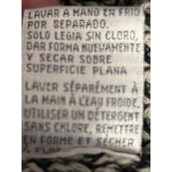 Chunky Knit Turtleneck Sweater By Together! Size L Black & White Wool Blend Cozy - Picture 13 of 15